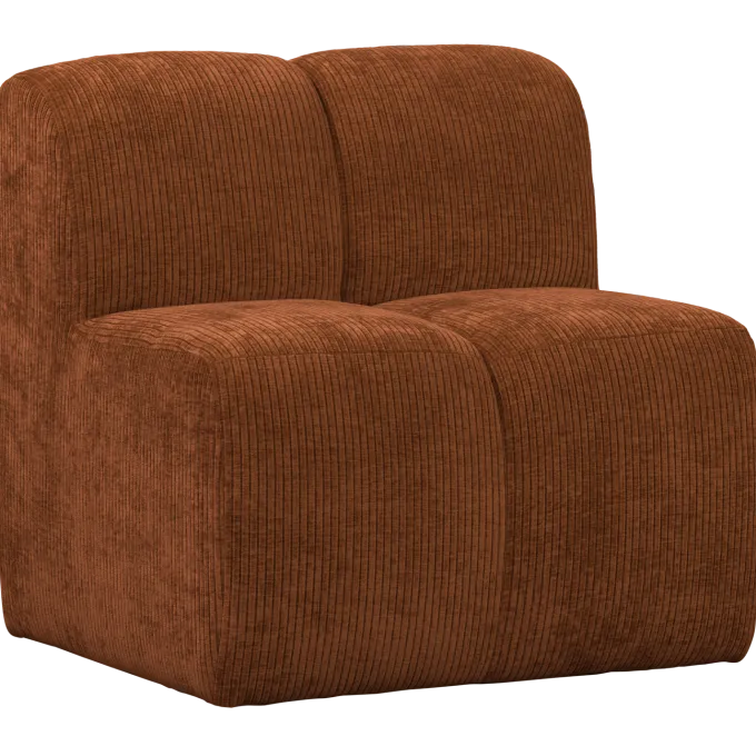 Woood Mojo Eetbankje 84cm Met Rugleuning Ribstof Roestbruin