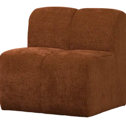 Woood Mojo Eetbankje 84cm Met Rugleuning Ribstof Roestbruin