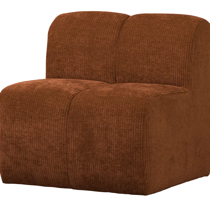 Woood Mojo Eetbankje 84cm Met Rugleuning Ribstof Roestbruin