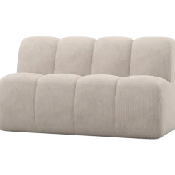 Woood Mojo Eetbankje 164 Cm Met Rugleuning Ribstof Ecru