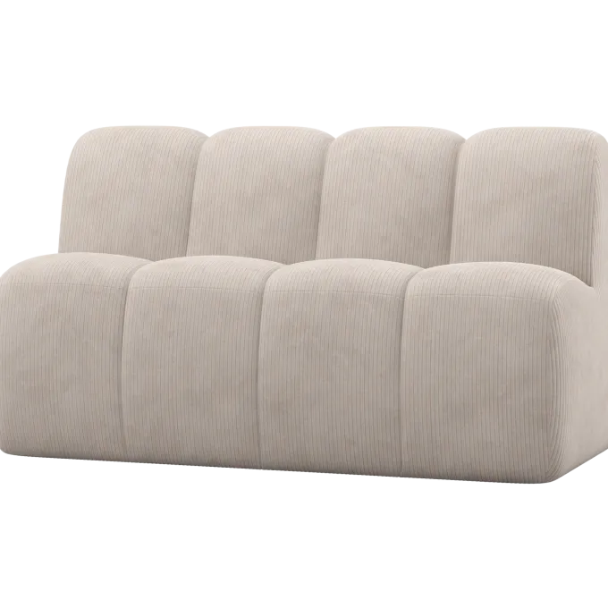 Woood Mojo Eetbankje 164 Cm Met Rugleuning Ribstof Ecru