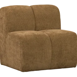 Woood Mojo Eetbankje 84cm Met Rugleuning Ribstof Honinggeel