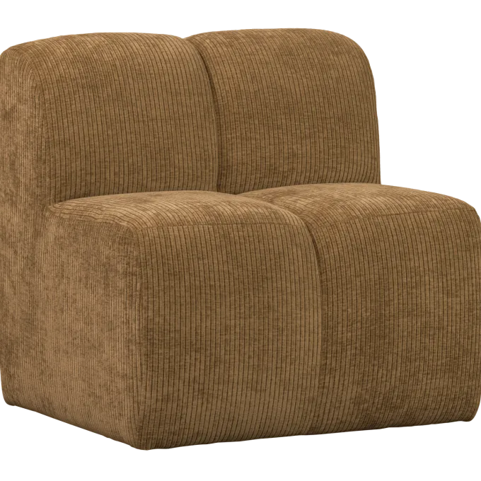 Woood Mojo Eetbankje 84cm Met Rugleuning Ribstof Honinggeel