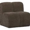 Woood Mojo Eetbankje 84cm Met Rugleuning Ribstof Bruin
