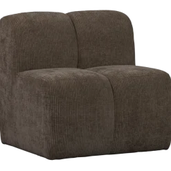 Woood Mojo Eetbankje 84cm Met Rugleuning Ribstof Bruin