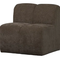 Woood Mojo Eetbankje 84cm Met Rugleuning Ribstof Bruin