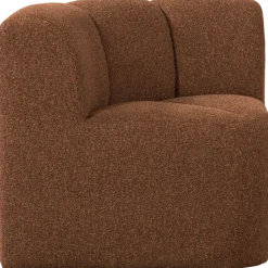 Woood Mojo Eetbankje Hoek Met Rugleuning Boucle Roestbruin Melange