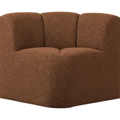 Woood Mojo Eetbankje Hoek Met Rugleuning Boucle Roestbruin Melange