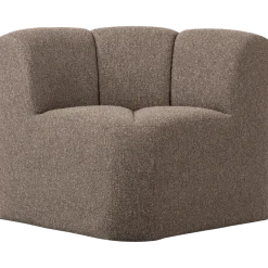 Woood Mojo Eetbankje Hoek Met Rugleuning Boucle Bruin Melange