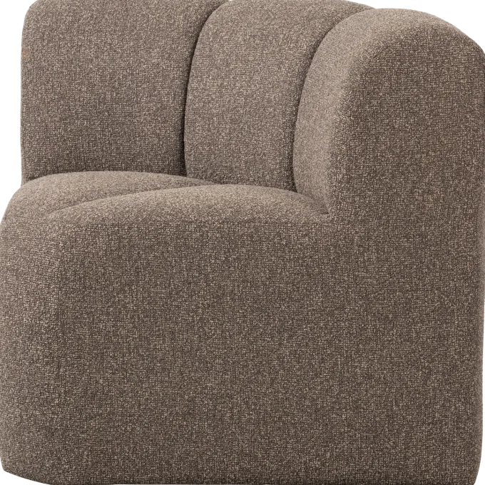 Woood Mojo Eetbankje Hoek Met Rugleuning Boucle Bruin Melange