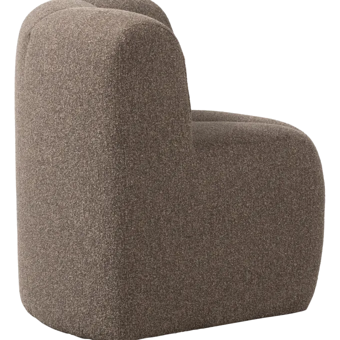 Woood Mojo Eetbankje Hoek Met Rugleuning Boucle Bruin Melange