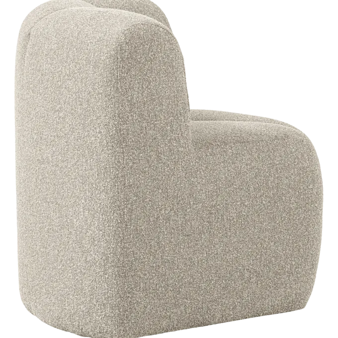 Woood Mojo Eetbankje Hoek Met Rugleuning Boucle Beige Melange