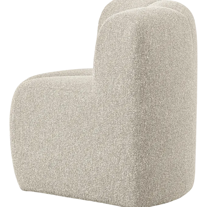 Woood Mojo Eetbankje Hoek Met Rugleuning Boucle Beige Melange