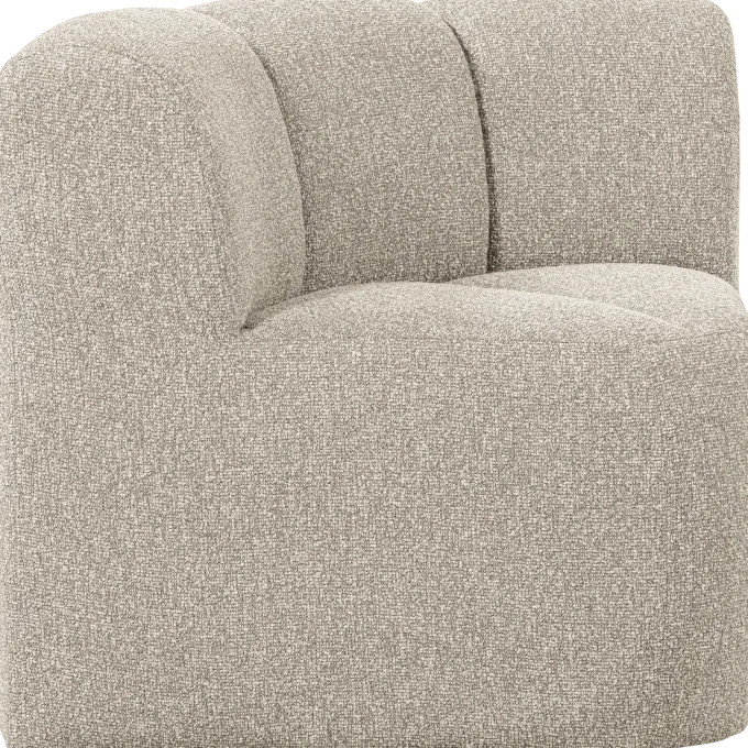 Woood Mojo Eetbankje Hoek Met Rugleuning Boucle Beige Melange