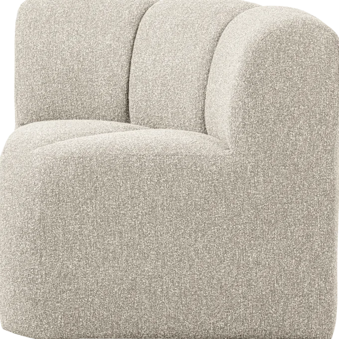 Woood Mojo Eetbankje Hoek Met Rugleuning Boucle Beige Melange