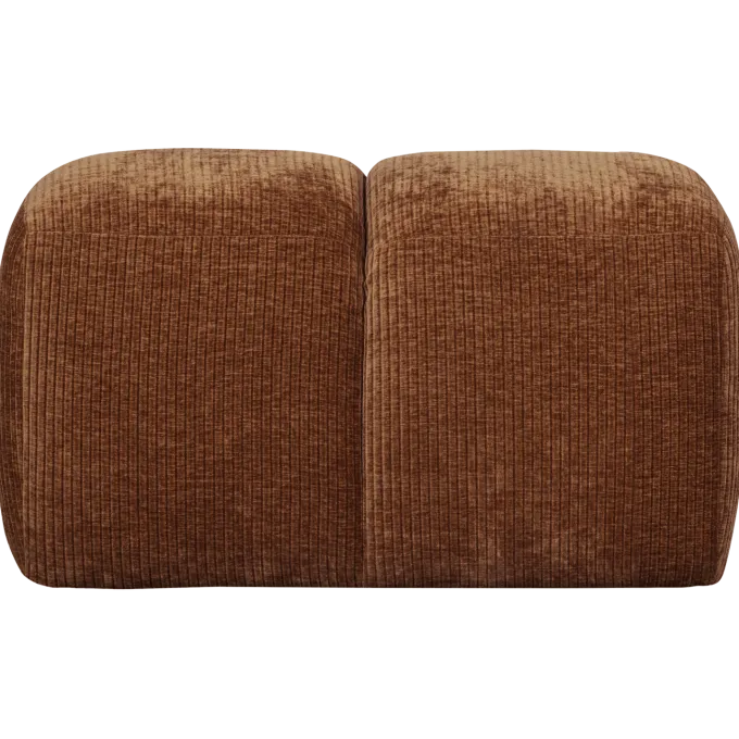 Woood Mojo poef 45x84x64cm geweven ribstof roestbruin