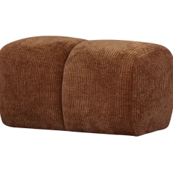 Woood Mojo poef 45x84x64cm geweven ribstof roestbruin