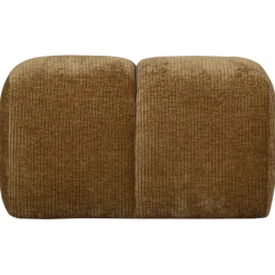 Woood Mojo poef 45x84x64cm geweven ribstof honinggeel