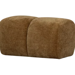 Woood Mojo poef 45x84x64cm geweven ribstof honinggeel