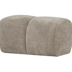 Woood Mojo poef 45x84x64cm geweven ribstof donkerzand