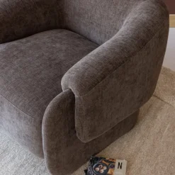 Woood Moru Fauteuil Chenille Donkerbruin [FSC]