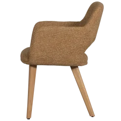 Woood Murat eetkamerstoel geel met houten poot naturel