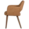 Woood Murat eetkamerstoel geel met houten poot donkerbruin