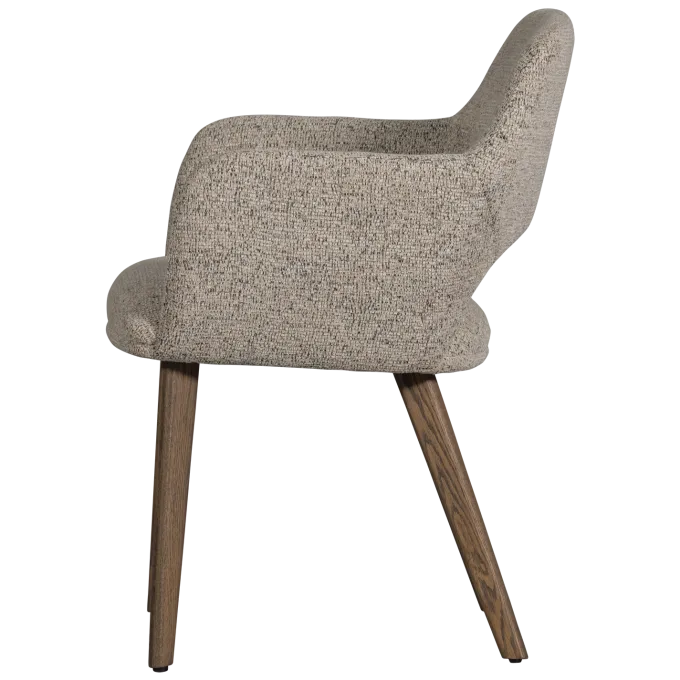 Woood Murat eetkamerstoel naturel met houten poot mystic brown