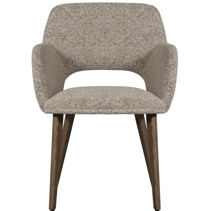 Woood Murat eetkamerstoel naturel met houten poot donkerbruin