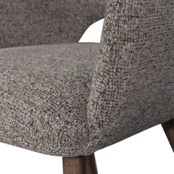 Woood Murat eetkamerstoel taupe met houten poot mystic brown