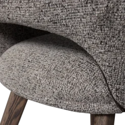 Woood Murat eetkamerstoel taupe met houten poot mystic brown