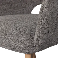 Woood Murat eetkamerstoel taupe met houten poot naturel