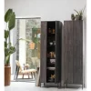 Woood New Gravure Hoge Kast Met Lade Essen Espresso [fsc]