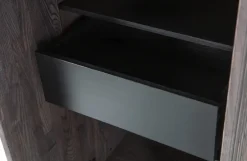 Woood New Gravure Hoge Kast Met Lade Essen Espresso [fsc]