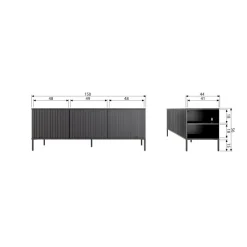 Woood New gravure tv meubel 150 cm grenen dust [fsc]