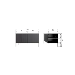 Woood New gravure tv meubel 100 cm grenen dust [fsc]