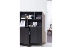 Woood New Gravure Wandkast Grenen Zwart [fsc]