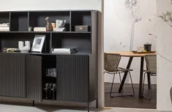 Woood New Gravure Wandkast Grenen Zwart [fsc]