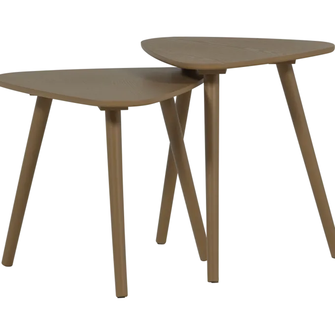Woood Nila bijzettafels hout mud - set van 2