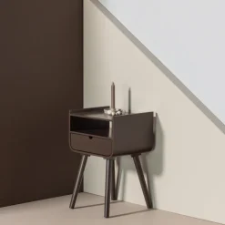 Woood Nils Nachtkastje/Bijzettafel Hout Donkerbruin [fsc]