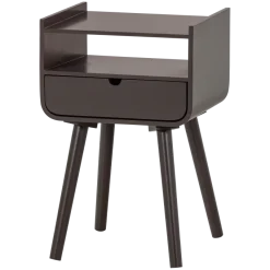 Woood Nils Nachtkastje/Bijzettafel Hout Donkerbruin [fsc]