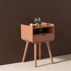 Woood Nils Nachtkastje/Bijzettafel Hout Oudroze [fsc]