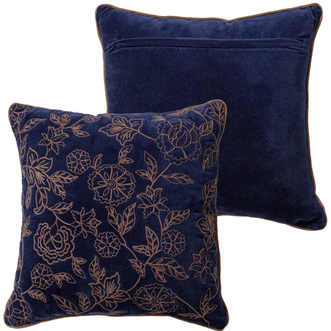 Woood Niva Kussens Bruin/Blauw - Set Van 4
