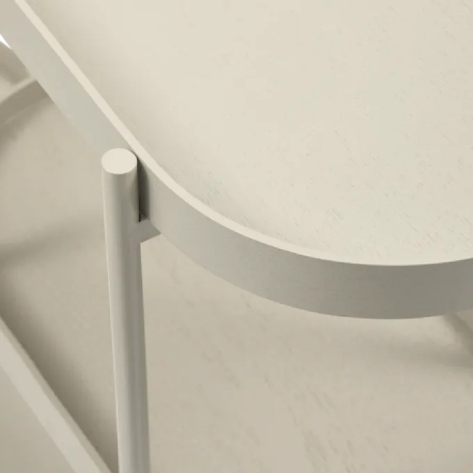 Woood Noan Sidetable Hout/metaal Antique Beige