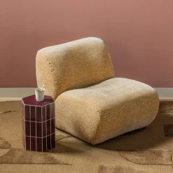 Woood Nomu Fauteuil Craquele Velvet Lichtgeel [fsc]