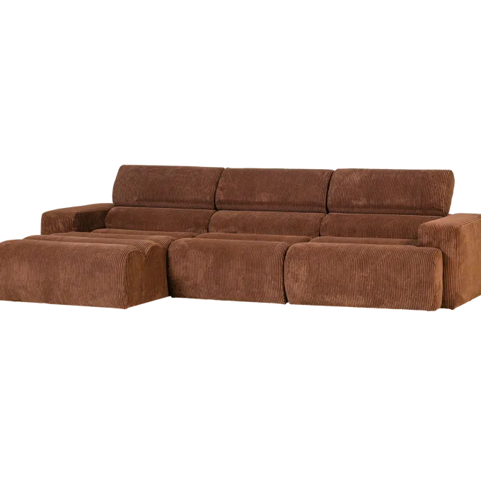 Woood Novi chaise longue bank links ribstof terra