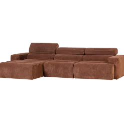 Woood Novi chaise longue bank links ribstof terra