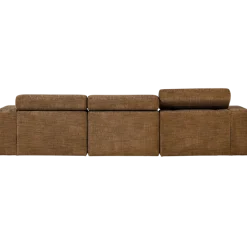 Woood Novi chaise longue bank rechts karamelbruin melange
