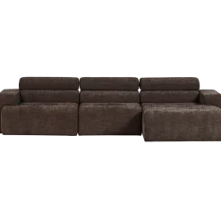 Woood Novi chaise longue bank rechts donkerbruin melange