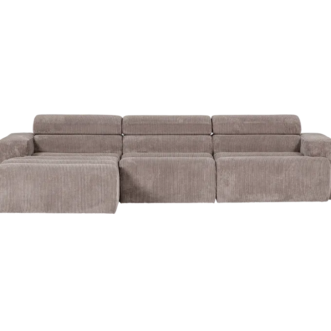 Woood Novi chaise longue bank links ribstof zand